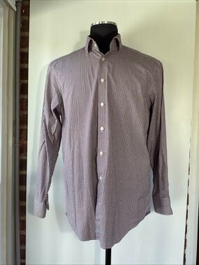 Charles Tyrwhitt Men’s Classic-Fit Check Dress Shirt Blue Red White 17.5 35